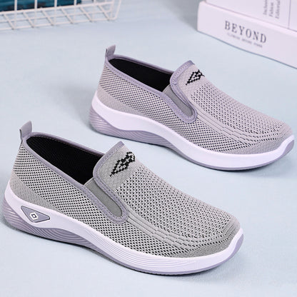 GifitoLuck Women’s Breathable Knit Slip-On Shoes, Lightweight Soft Sole Casual Comfort Loafers, Easy Everyday Walking Gift for Mum or Grandma