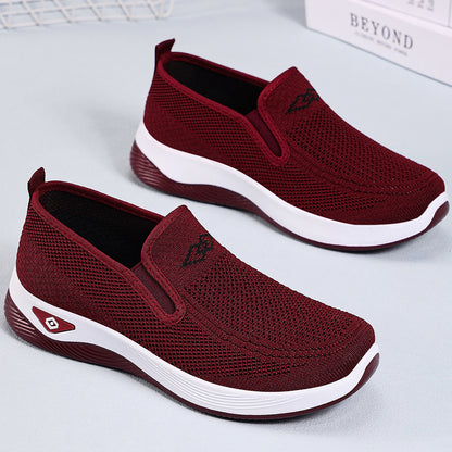 GifitoLuck Women’s Breathable Knit Slip-On Shoes, Lightweight Soft Sole Casual Comfort Loafers, Easy Everyday Walking Gift for Mum or Grandma