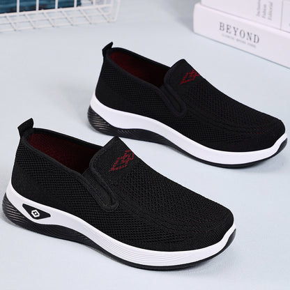 GifitoLuck Women’s Breathable Knit Slip-On Shoes, Lightweight Soft Sole Casual Comfort Loafers, Easy Everyday Walking Gift for Mum or Grandma