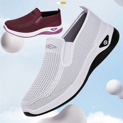 GifitoLuck Women’s Breathable Knit Slip-On Shoes, Lightweight Soft Sole Casual Comfort Loafers, Easy Everyday Walking Gift for Mum or Grandma