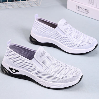 GifitoLuck Women’s Breathable Knit Slip-On Shoes, Lightweight Soft Sole Casual Comfort Loafers, Easy Everyday Walking Gift for Mum or Grandma