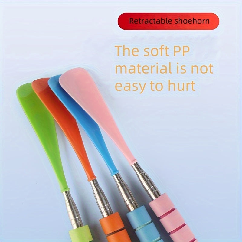 GifitoLuck Adjustable Shoe Horn, Stainless Steel Long Handle Shoehorn with Non-Slip Grip