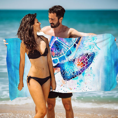 GiftoLuck Ocean World Sand Free Beach Towel Quick Dry Turtle Dolphin Summer Holiday Travel Towel