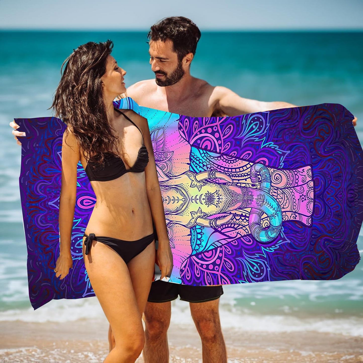 GiftoLuck Ocean World Sand Free Beach Towel Quick Dry Turtle Dolphin Summer Holiday Travel Towel