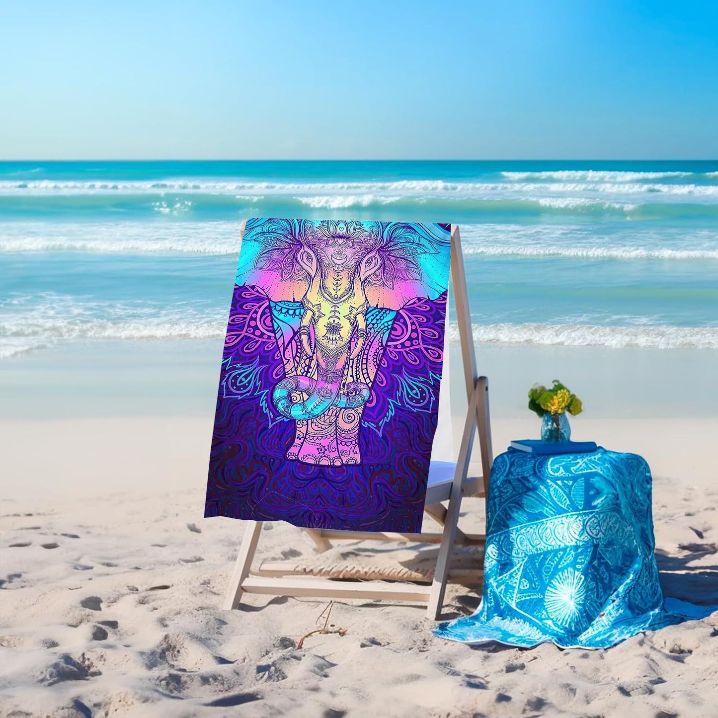 GiftoLuck Ocean World Sand Free Beach Towel Quick Dry Turtle Dolphin Summer Holiday Travel Towel