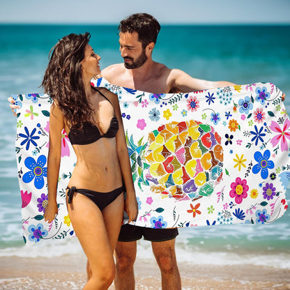 GiftoLuck Ocean World Sand Free Beach Towel Quick Dry Turtle Dolphin Summer Holiday Travel Towel