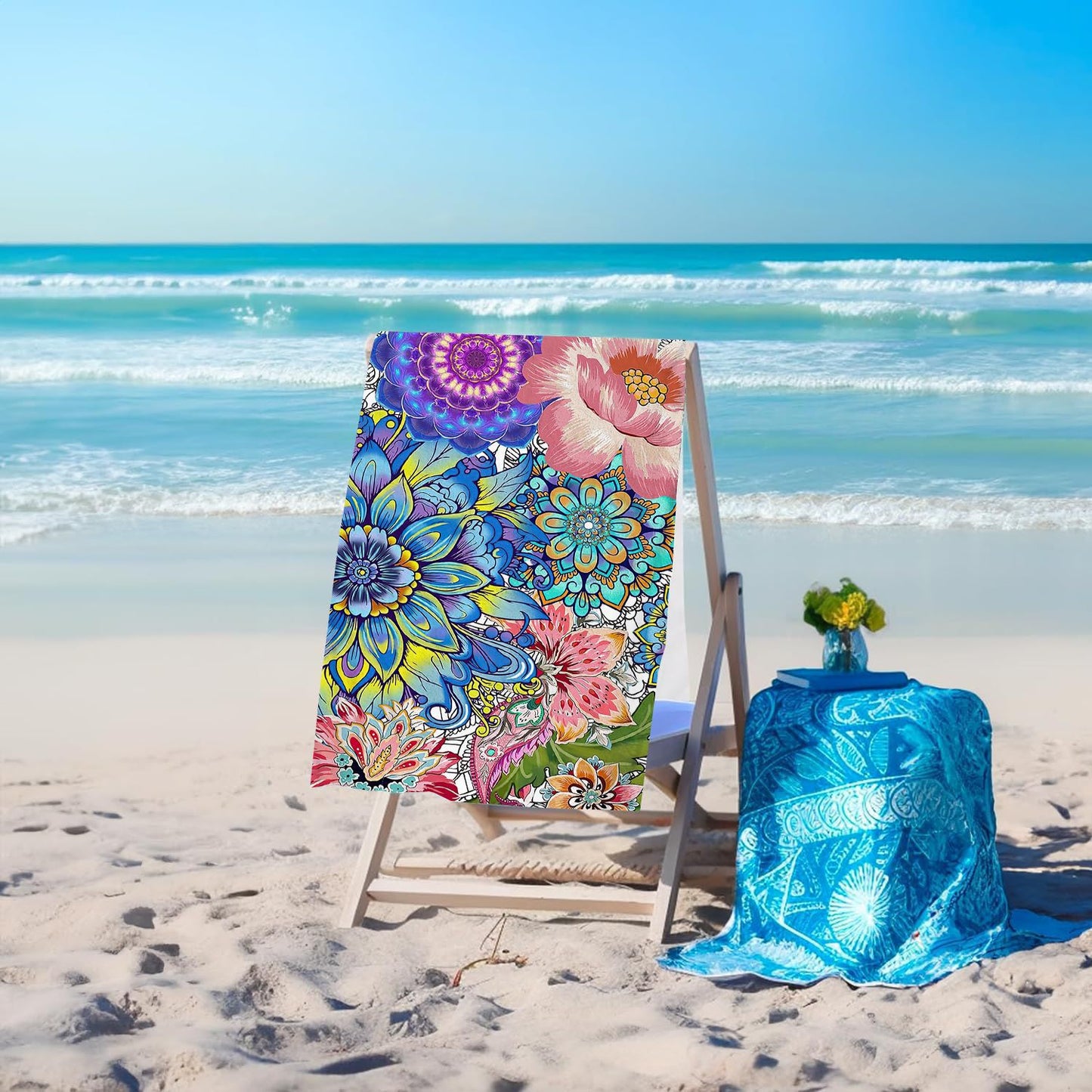 GiftoLuck Ocean World Sand Free Beach Towel Quick Dry Turtle Dolphin Summer Holiday Travel Towel