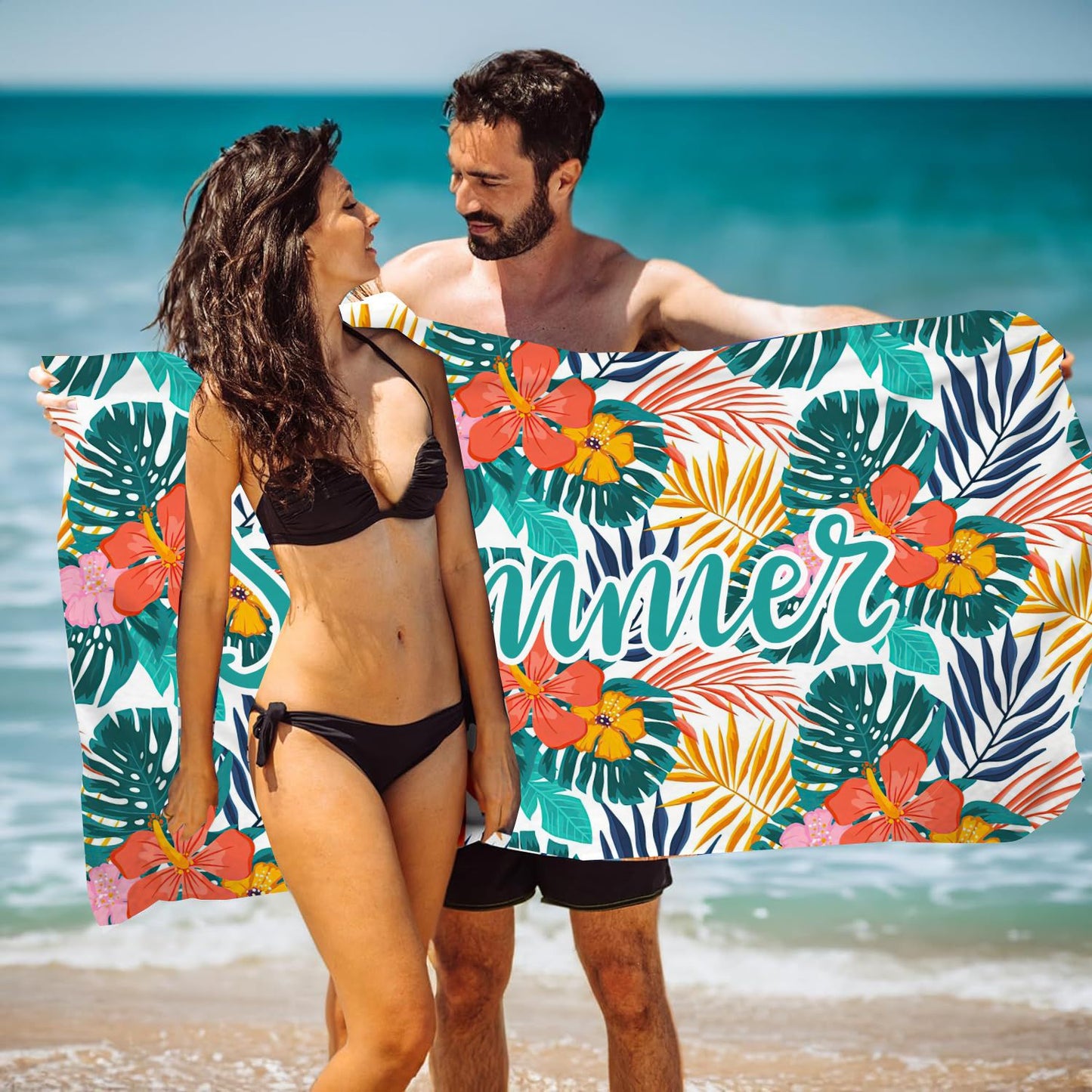 GiftoLuck Ocean World Sand Free Beach Towel Quick Dry Turtle Dolphin Summer Holiday Travel Towel