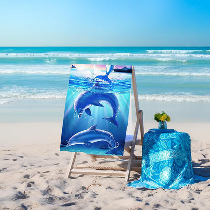 GiftoLuck Ocean World Sand Free Beach Towel Quick Dry Turtle Dolphin Summer Holiday Travel Towel