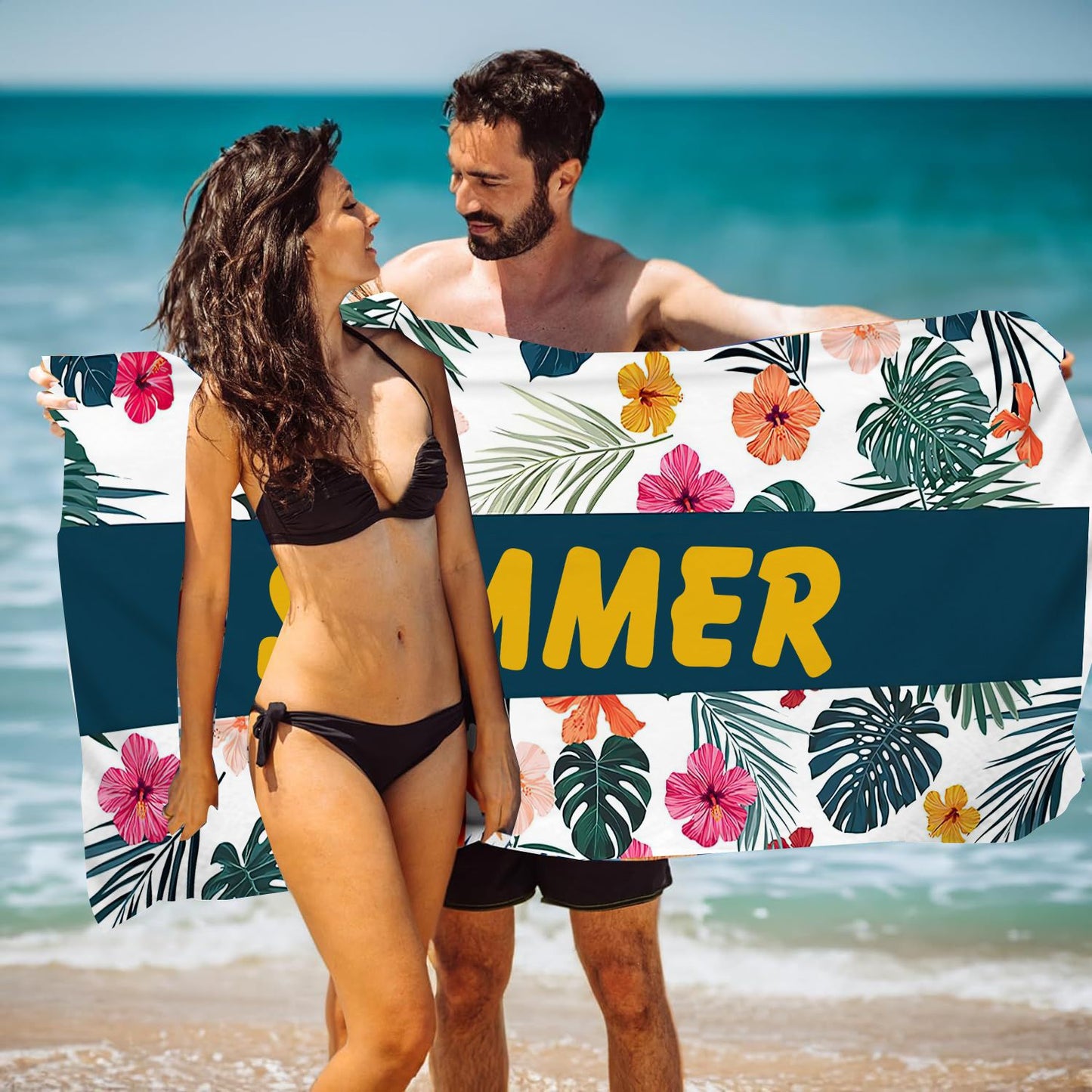 GiftoLuck Ocean World Sand Free Beach Towel Quick Dry Turtle Dolphin Summer Holiday Travel Towel