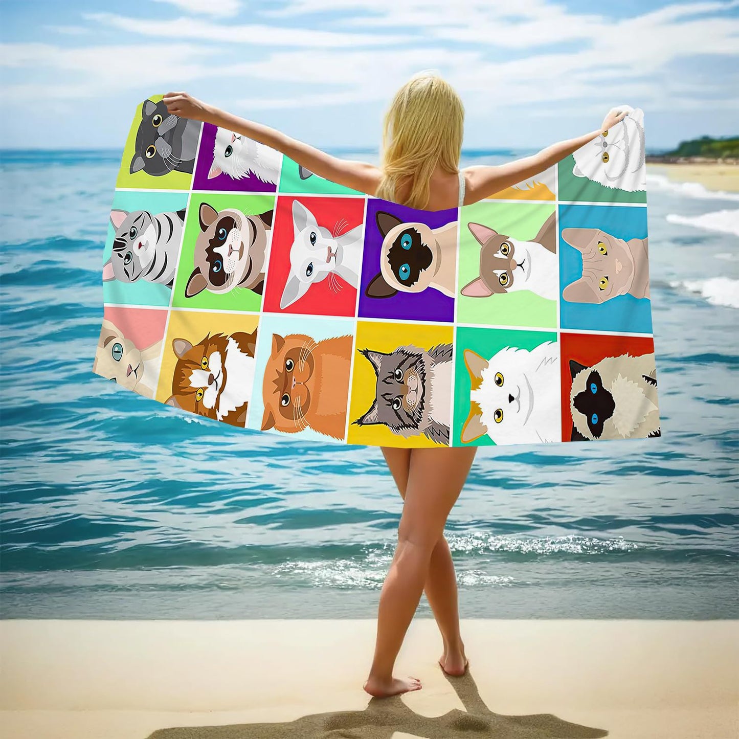 GiftoLuck Ocean World Sand Free Beach Towel Quick Dry Turtle Dolphin Summer Holiday Travel Towel