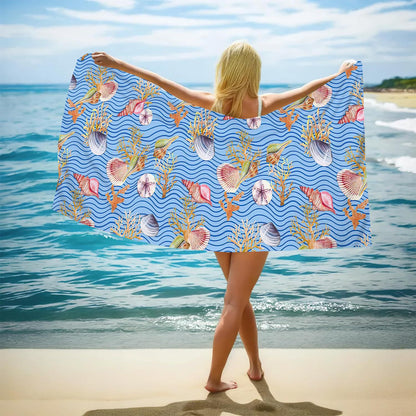 GiftoLuck Ocean World Sand Free Beach Towel Quick Dry Turtle Dolphin Summer Holiday Travel Towel