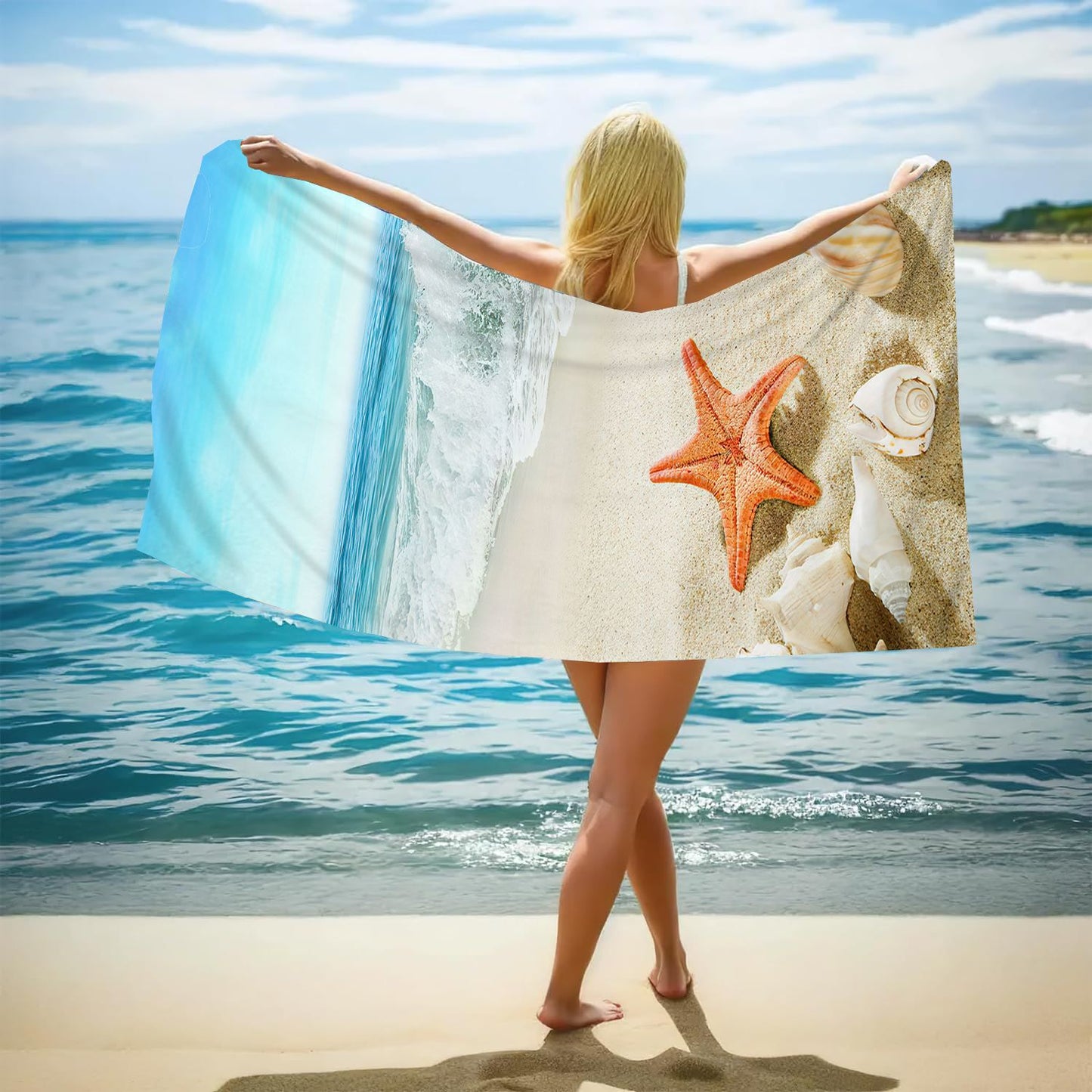 GiftoLuck Ocean World Sand Free Beach Towel Quick Dry Turtle Dolphin Summer Holiday Travel Towel