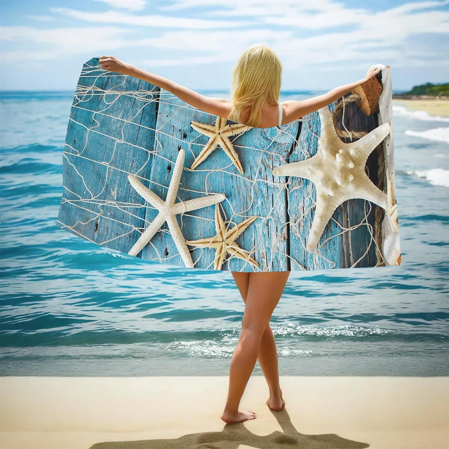 GiftoLuck Ocean World Sand Free Beach Towel Quick Dry Turtle Dolphin Summer Holiday Travel Towel