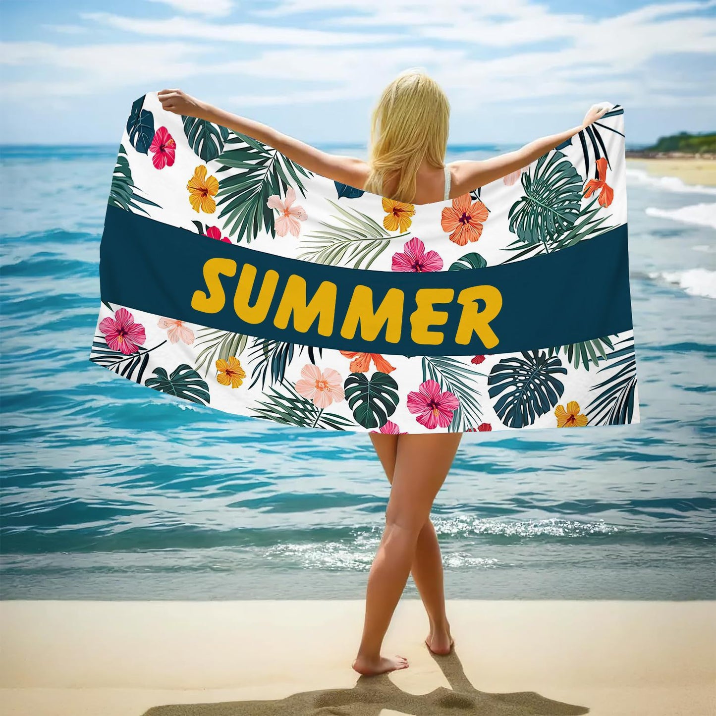 GiftoLuck Ocean World Sand Free Beach Towel Quick Dry Turtle Dolphin Summer Holiday Travel Towel