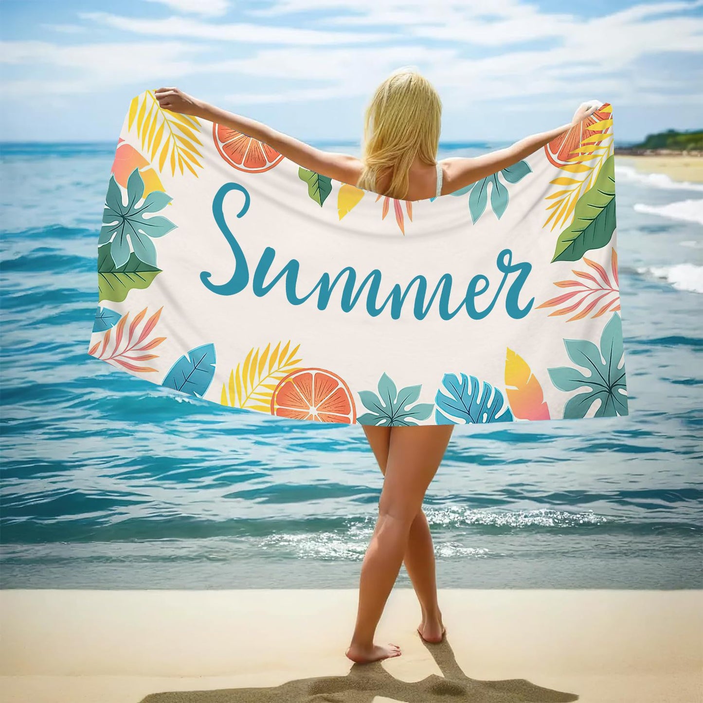 GiftoLuck Ocean World Sand Free Beach Towel Quick Dry Turtle Dolphin Summer Holiday Travel Towel