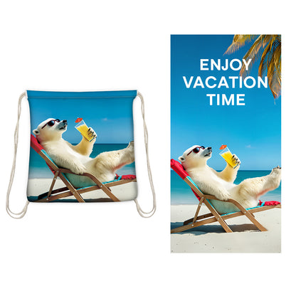 GiftoLuck 2-in-1 Backpack Beach Towel Quick Dry Travel Bag Summer Holiday Swimming Bath Towel