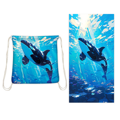 GiftoLuck 2-in-1 Backpack Beach Towel Quick Dry Travel Bag Summer Holiday Swimming Bath Towel