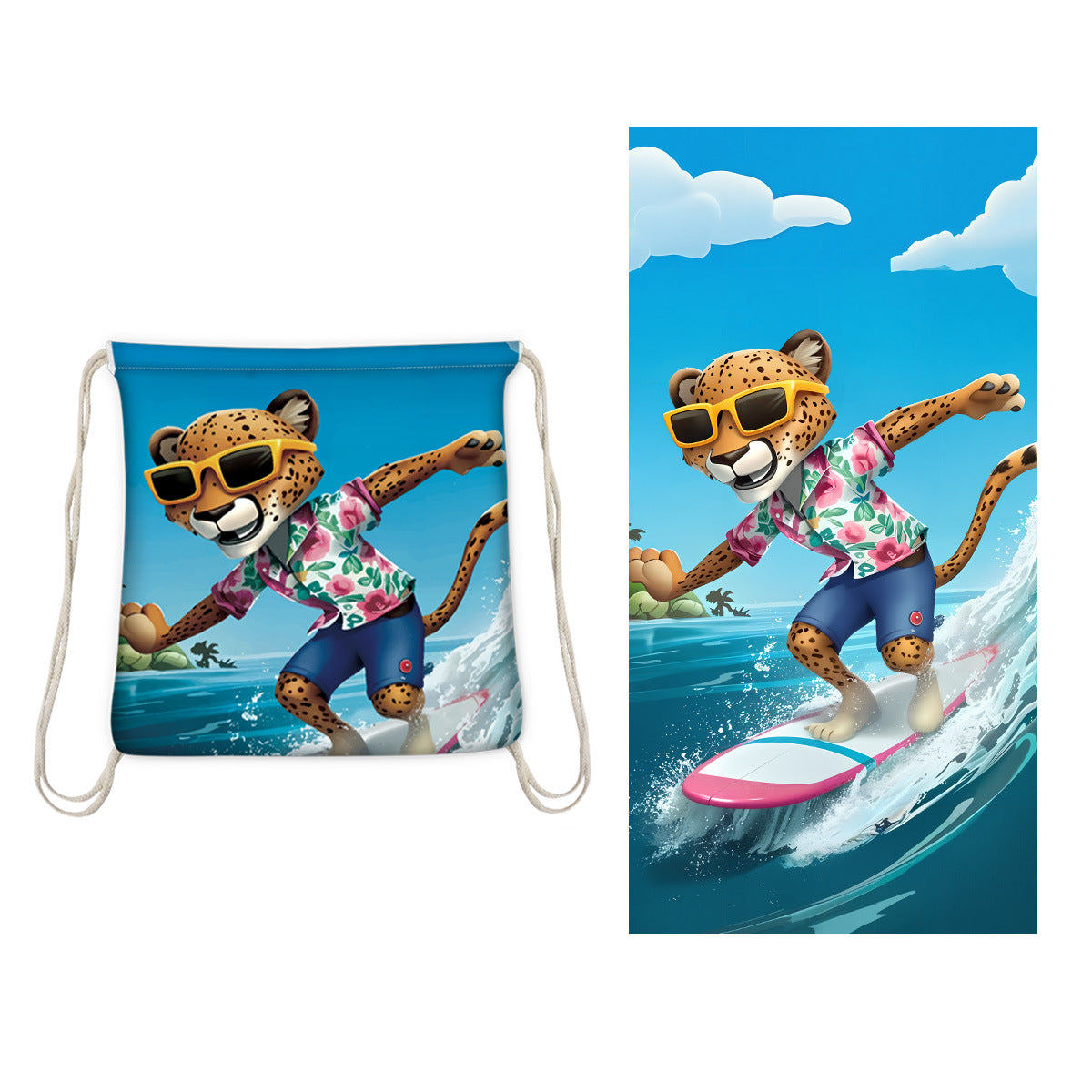 GiftoLuck 2-in-1 Backpack Beach Towel Quick Dry Travel Bag Summer Holiday Swimming Bath Towel