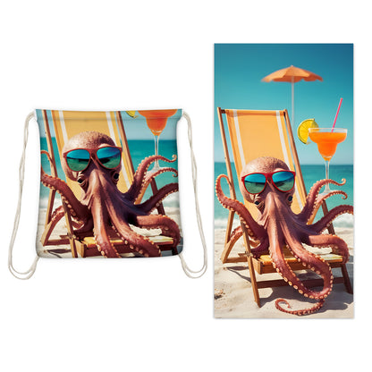 GiftoLuck 2-in-1 Backpack Beach Towel Quick Dry Travel Bag Summer Holiday Swimming Bath Towel