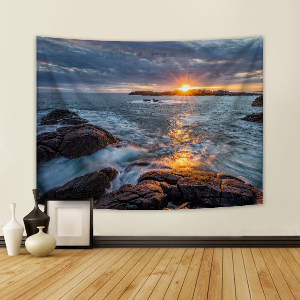 GiftoLuck Fantasy Landscape Tapestry Solar Wind Wall Hanging for Bedroom Decor, Living Room & Garden Party Background Cloth