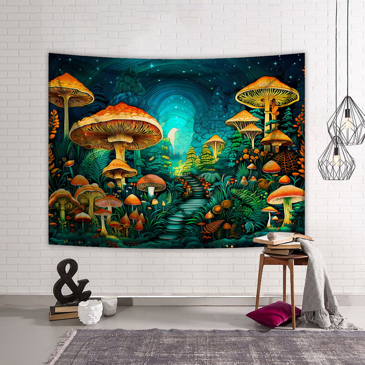 GiftoLuck Fantasy Landscape Tapestry Solar Wind Wall Hanging for Bedroom Decor, Living Room & Garden Party Background Cloth
