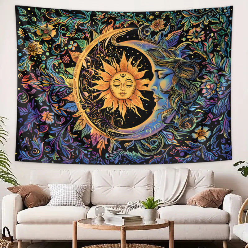 GiftoLuck Fantasy Landscape Tapestry Solar Wind Wall Hanging for Bedroom Decor, Living Room & Garden Party Background Cloth