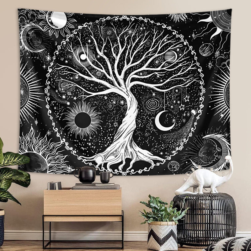 GiftoLuck Fantasy Landscape Tapestry Solar Wind Wall Hanging for Bedroom Decor, Living Room & Garden Party Background Cloth