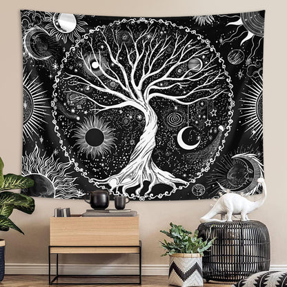 GiftoLuck Fantasy Landscape Tapestry Solar Wind Wall Hanging for Bedroom Decor, Living Room & Garden Party Background Cloth