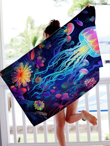 GiftoLuck Turtles Printing Beach Towel Quick Dry Sand Free Microfiber Holiday Travel Towel