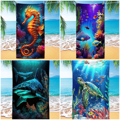 GiftoLuck Turtles Printing Beach Towel Quick Dry Sand Free Microfiber Holiday Travel Towel