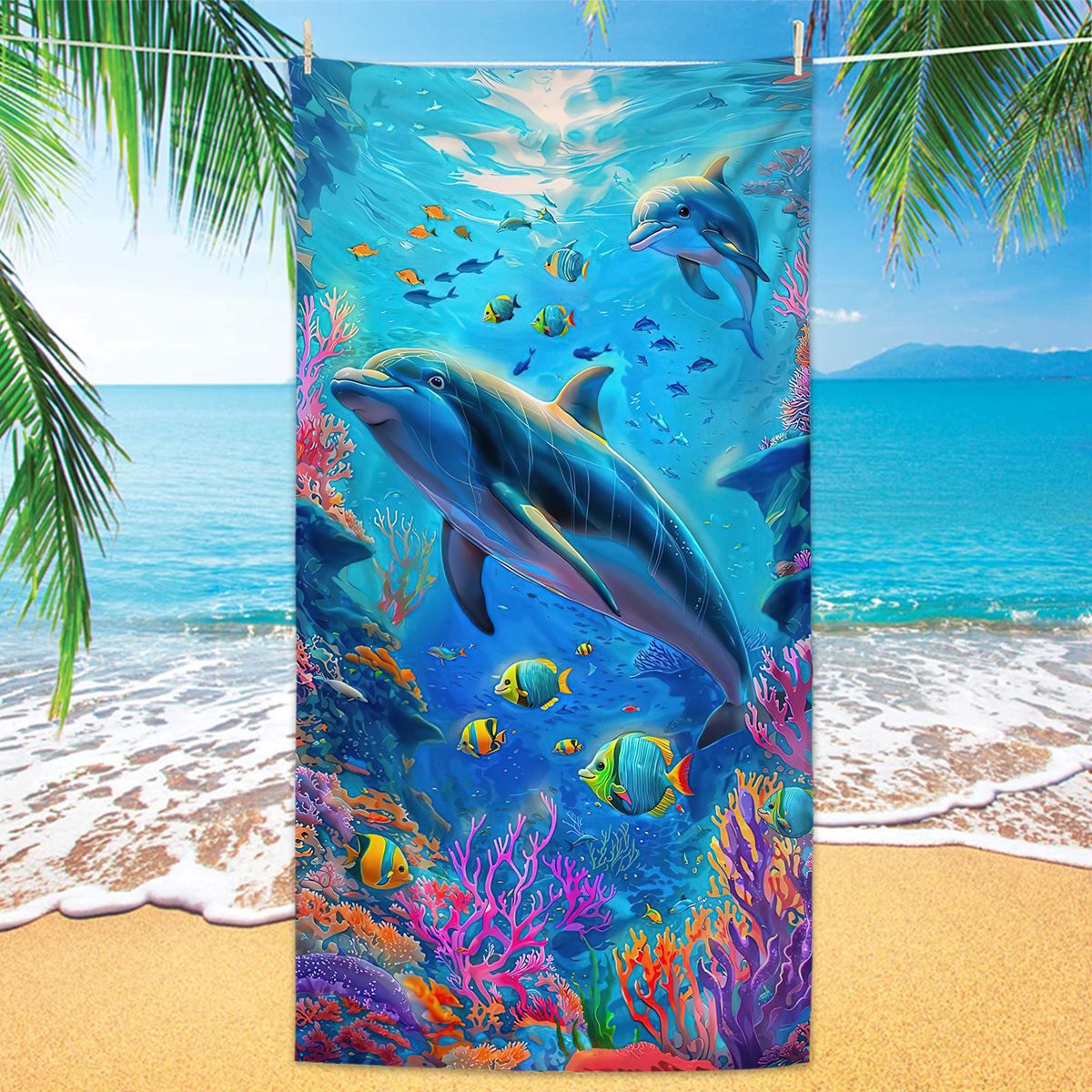 GiftoLuck Turtles Printing Beach Towel Quick Dry Sand Free Microfiber Holiday Travel Towel