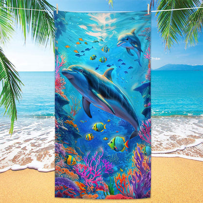 GiftoLuck Turtles Printing Beach Towel Quick Dry Sand Free Microfiber Holiday Travel Towel