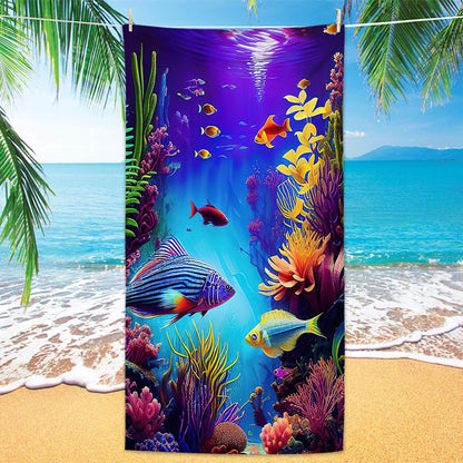 GiftoLuck Turtles Printing Beach Towel Quick Dry Sand Free Microfiber Holiday Travel Towel
