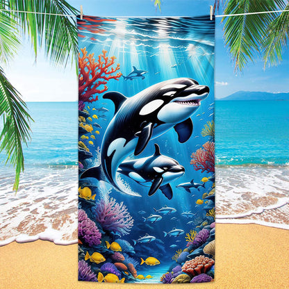 GiftoLuck Turtles Printing Beach Towel Quick Dry Sand Free Microfiber Holiday Travel Towel