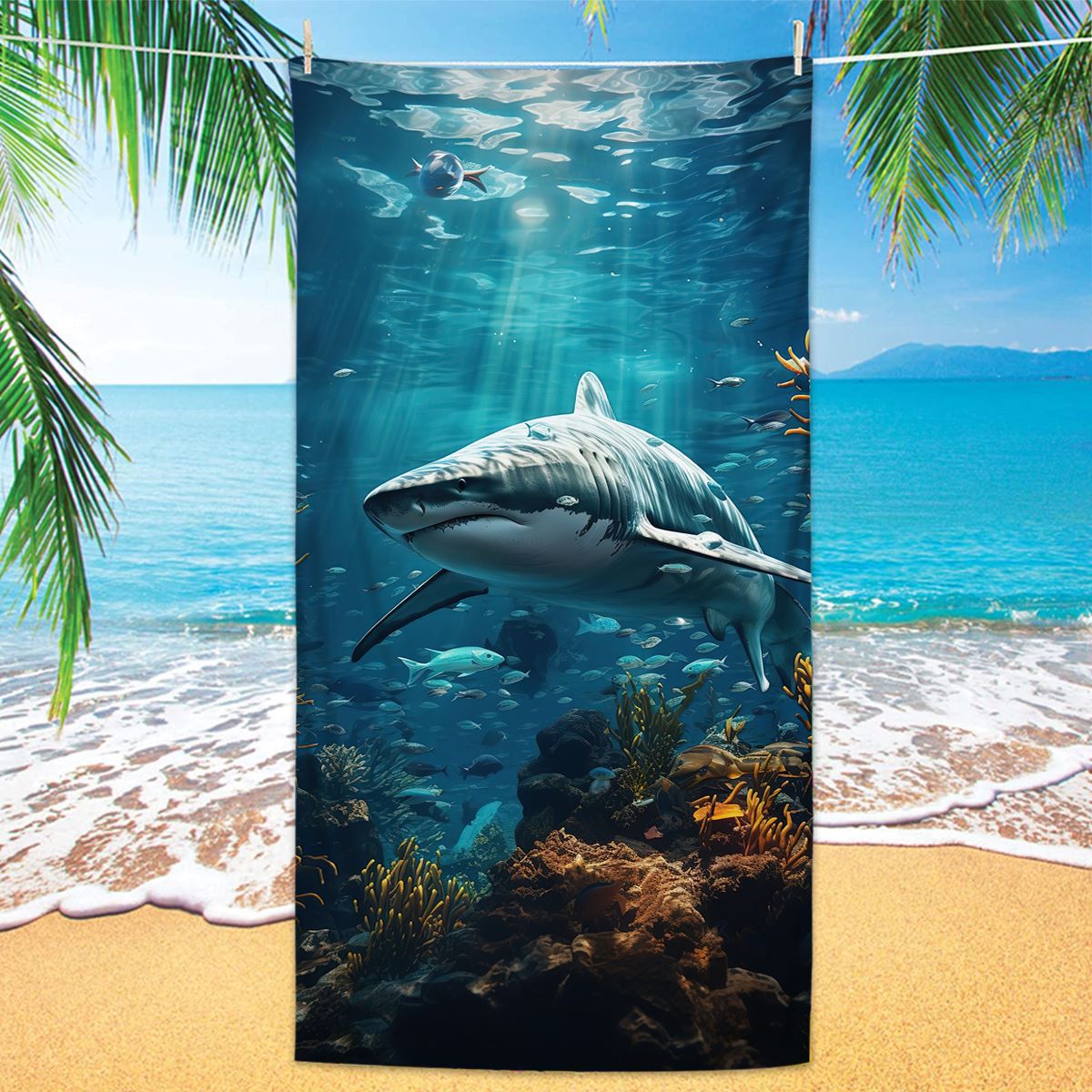 GiftoLuck Turtles Printing Beach Towel Quick Dry Sand Free Microfiber Holiday Travel Towel
