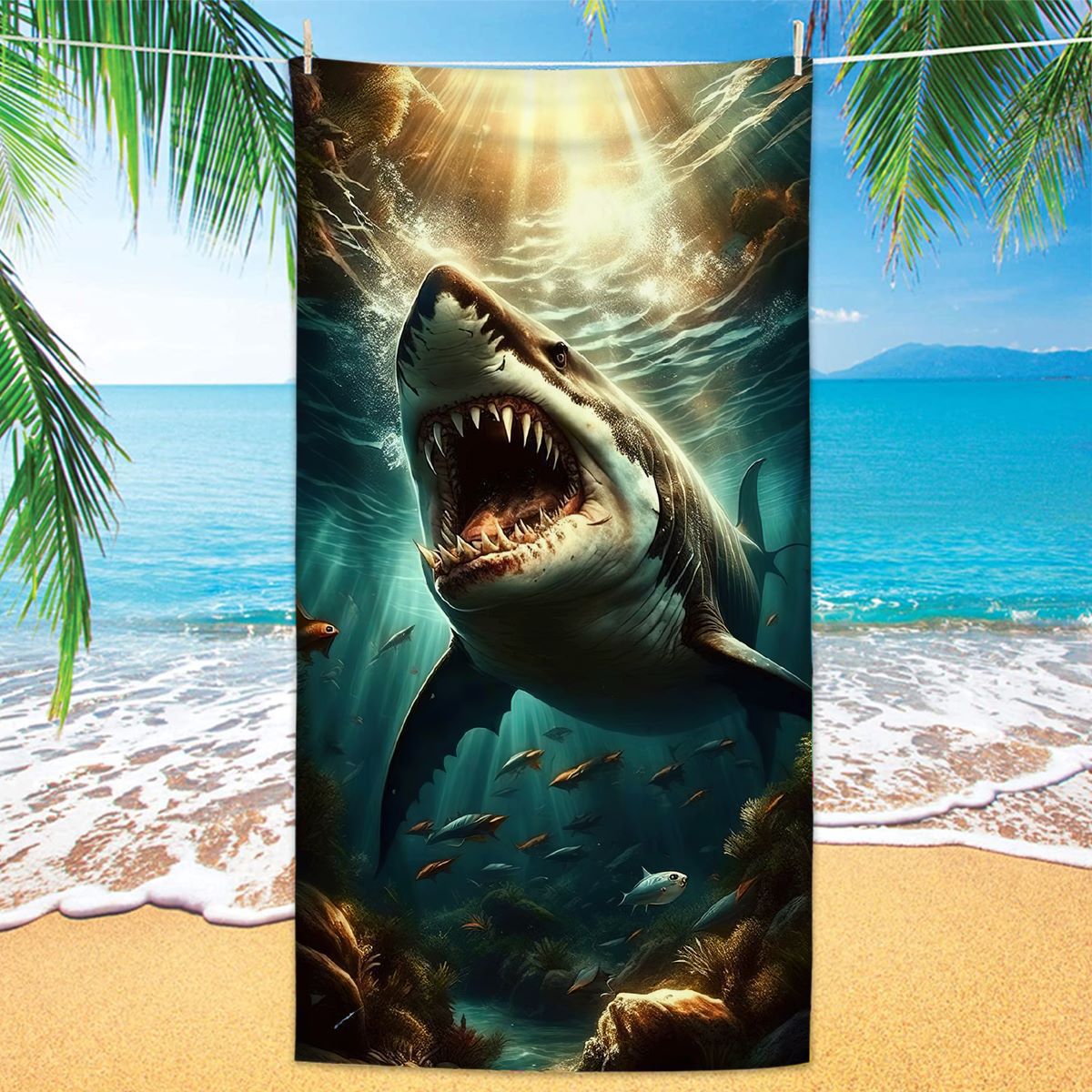 GiftoLuck Turtles Printing Beach Towel Quick Dry Sand Free Microfiber Holiday Travel Towel