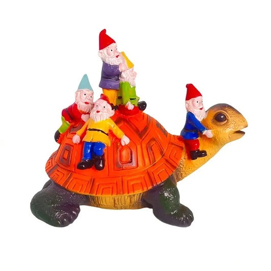 GiftoLuck Whimsical Gnome Turtle Statue Longevity Wish Gift