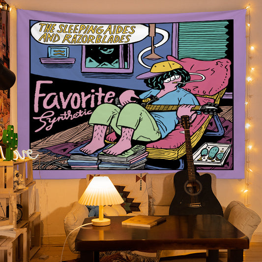 GiftoLuck INS Style Tapestry, Super Healing Ambient Background Cloth, High-End Aesthetic Wall Hanging for Bedroom & Headboard Decor, Elegant Room Decoration Wall Cloth