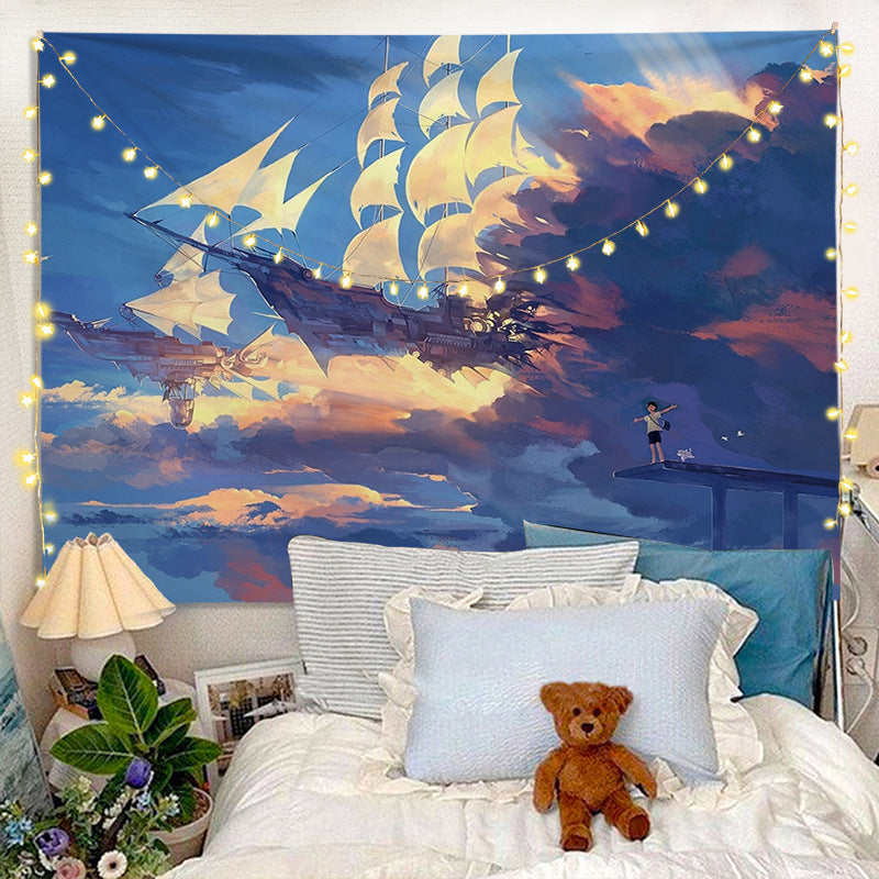 GiftoLuck INS Style Tapestry, Super Healing Ambient Background Cloth, High-End Aesthetic Wall Hanging for Bedroom & Headboard Decor, Elegant Room Decoration Wall Cloth