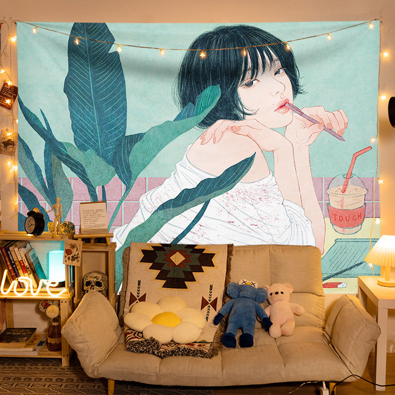 GiftoLuck INS Style Tapestry, Super Healing Ambient Background Cloth, High-End Aesthetic Wall Hanging for Bedroom & Headboard Decor, Elegant Room Decoration Wall Cloth