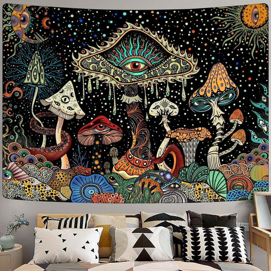GiftoLuck Mushroom Tapestry Wall Hanging Super Healing Forest Background Cloth Home Decoration for Teen Room Gift Blanket