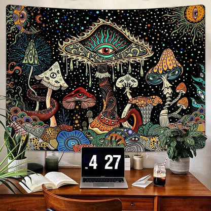 GiftoLuck Mushroom Tapestry Wall Hanging Super Healing Forest Background Cloth Home Decoration for Teen Room Gift Blanket
