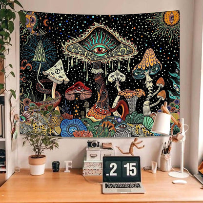 GiftoLuck Mushroom Tapestry Wall Hanging Super Healing Forest Background Cloth Home Decoration for Teen Room Gift Blanket
