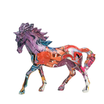 GiftoLuck Get-Rich-Now Horse Resin Fengshui Ornaments for Wealth, Luck, and Home Decor