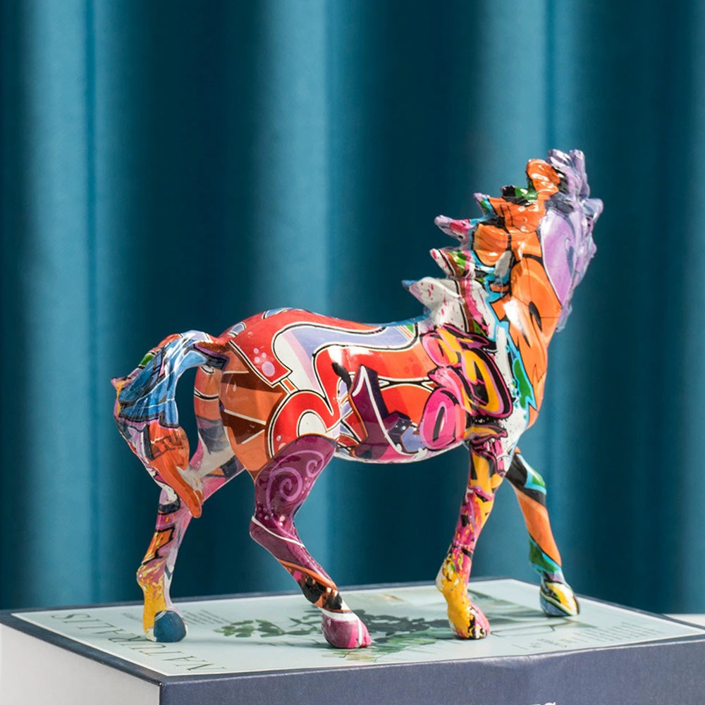 GiftoLuck Get-Rich-Now Horse Resin Fengshui Ornaments for Wealth, Luck, and Home Decor