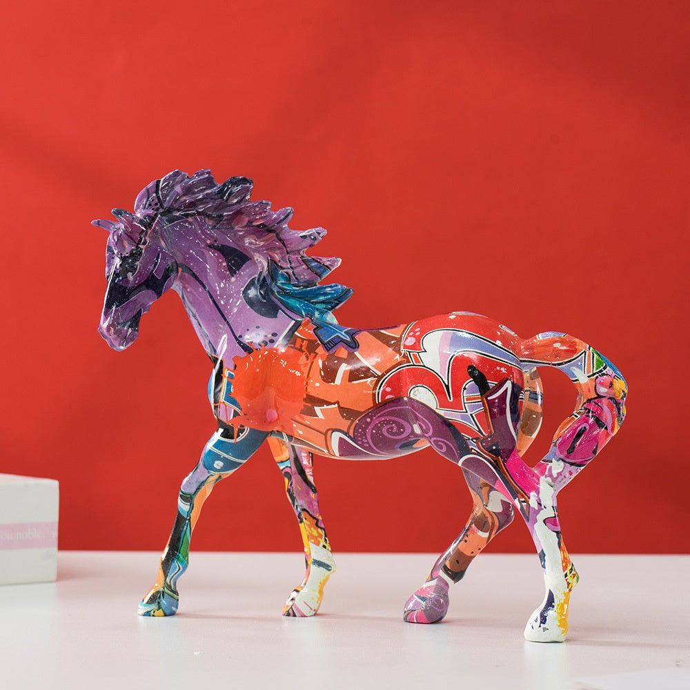 GiftoLuck Get-Rich-Now Horse Resin Fengshui Ornaments for Wealth, Luck, and Home Decor