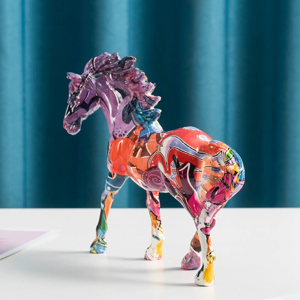 GiftoLuck Get-Rich-Now Horse Resin Fengshui Ornaments for Wealth, Luck, and Home Decor