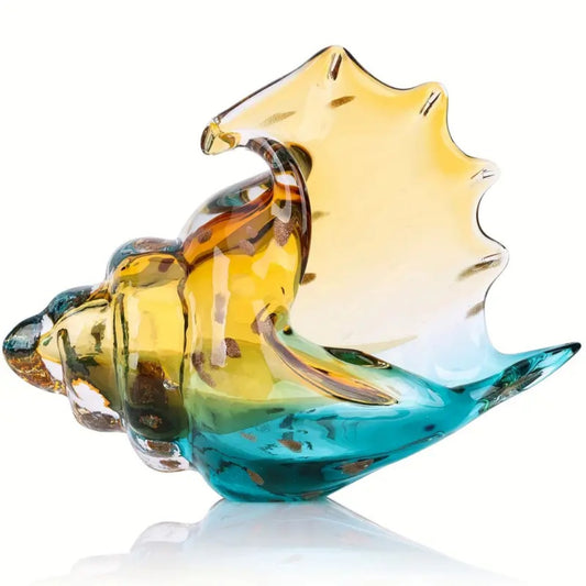 GitoLuck Hand-Blown Art Glass Seashell Sculpture