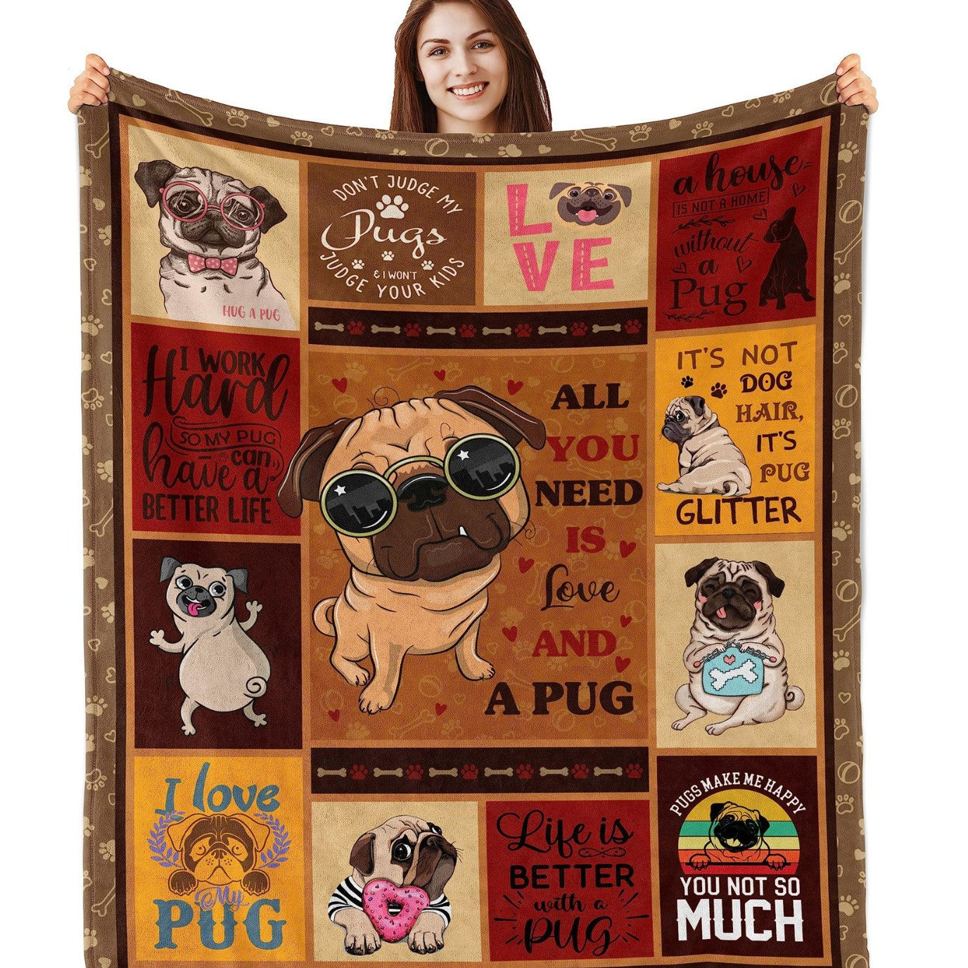 GiftoLuck “Home Is Where My Plants Are” Flannel Blanket for Mom Cozy Plant Lover Throw for Sofa, Bed & Living Room